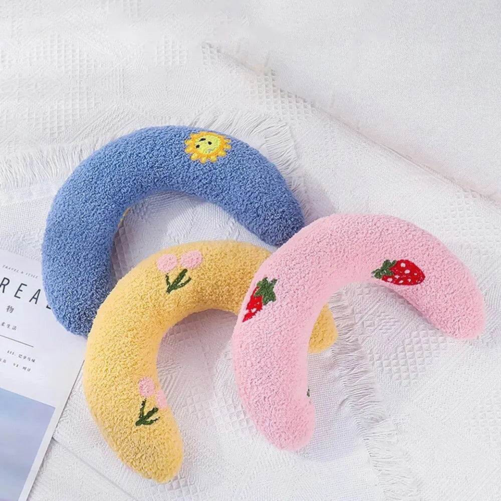 Soft Fluffy Cat Pillow, Half Donut Cuddler for Sleep