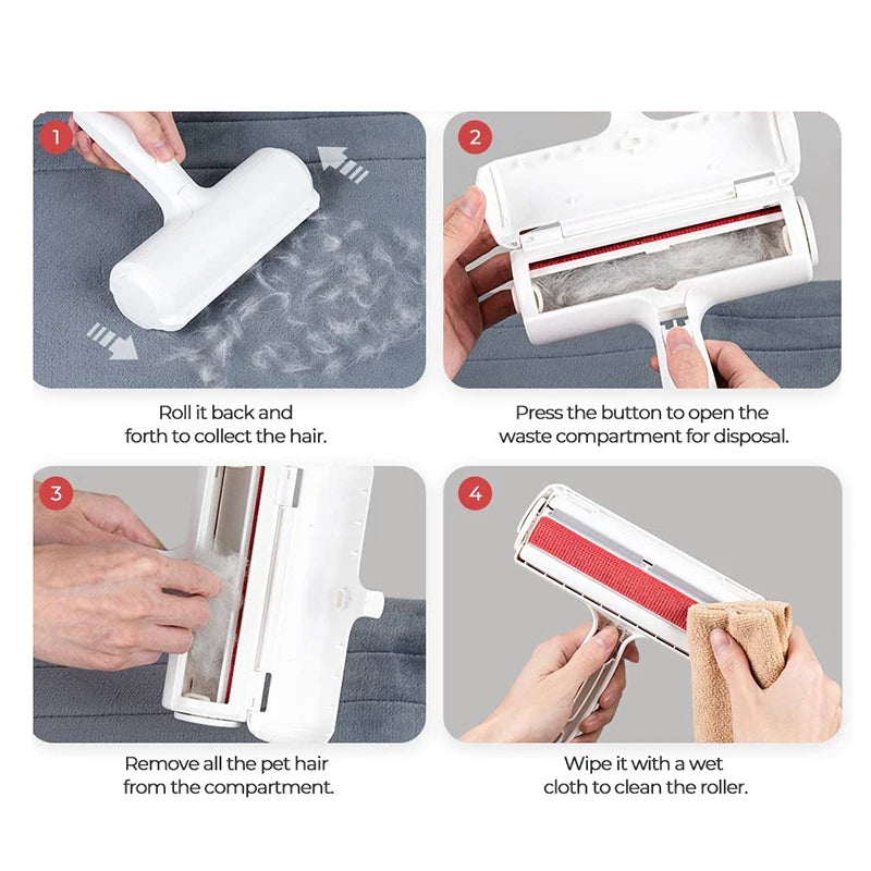 Pet Hair Remover Roller Brush – Cleans Fur from Couch, Car & Clothes