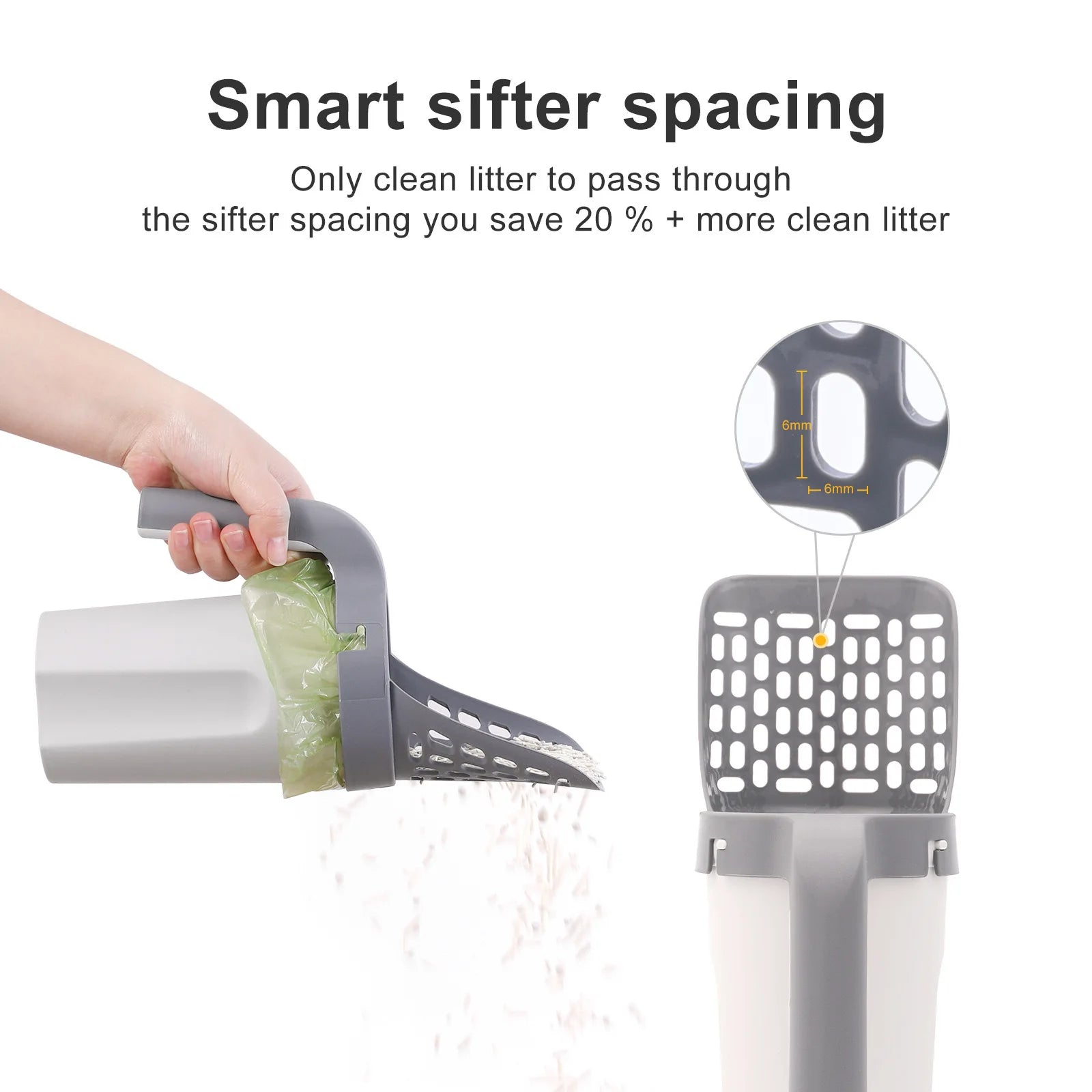 Self-Cleaning Cat Litter Scoop with Refill Bags & Filter