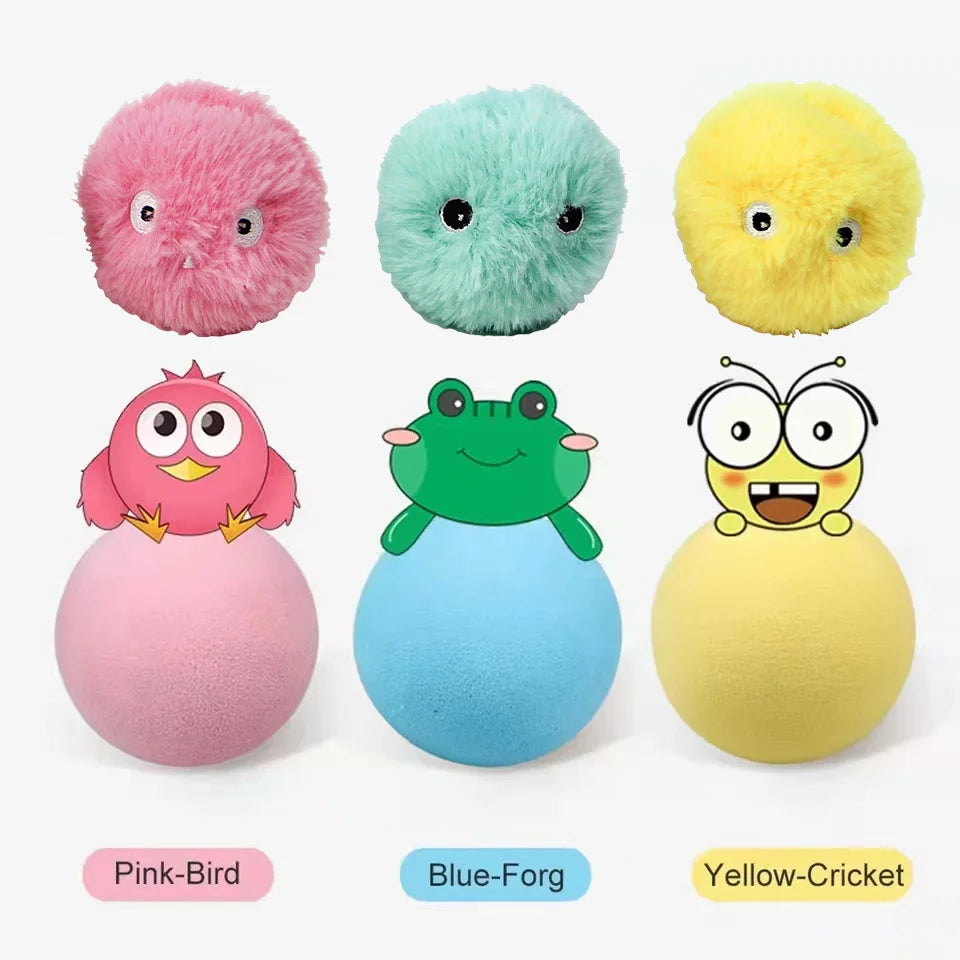 Smart Electric Cat Toy Ball – Plush, Catnip, Squeaky Fun
