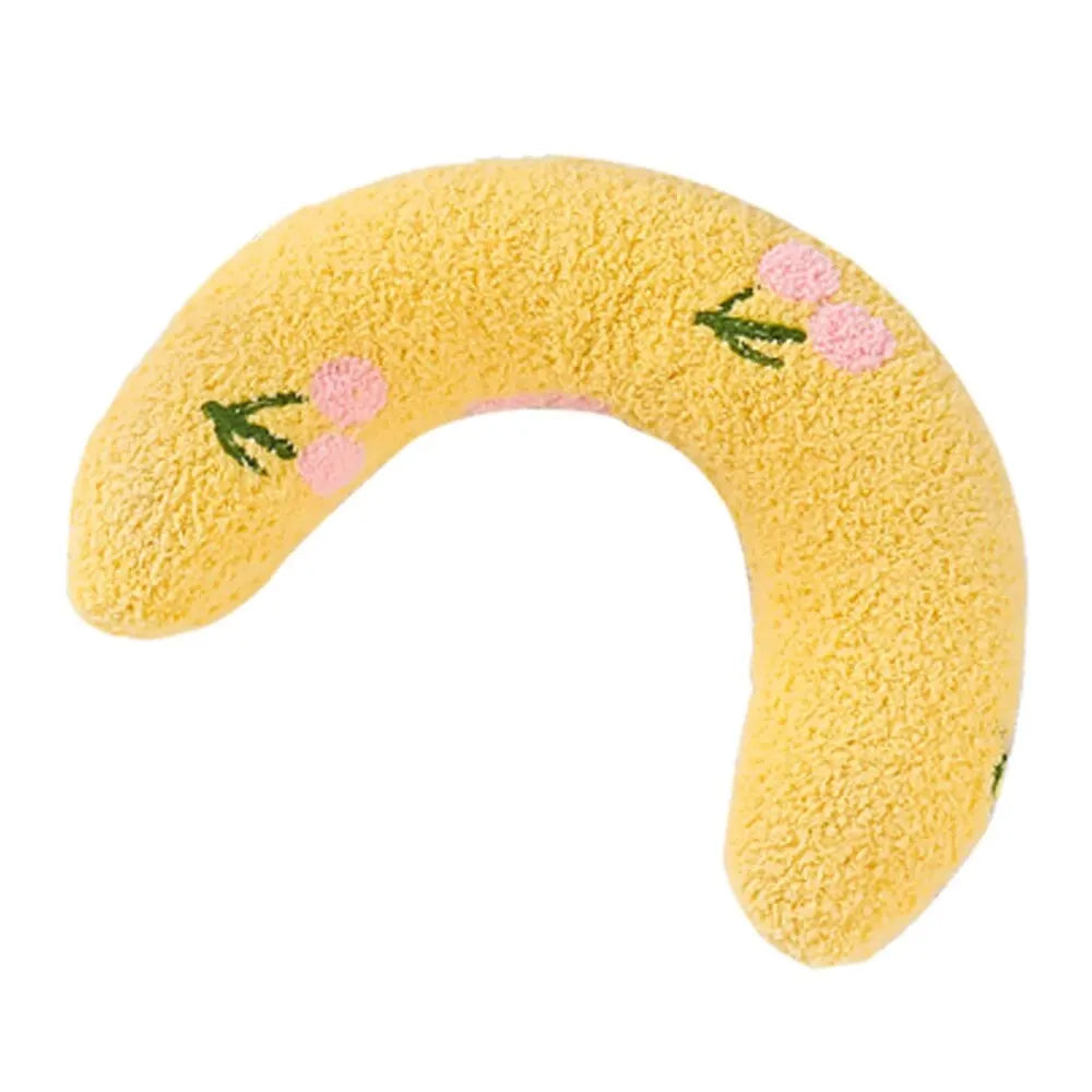 Soft Fluffy Cat Pillow, Half Donut Cuddler for Sleep