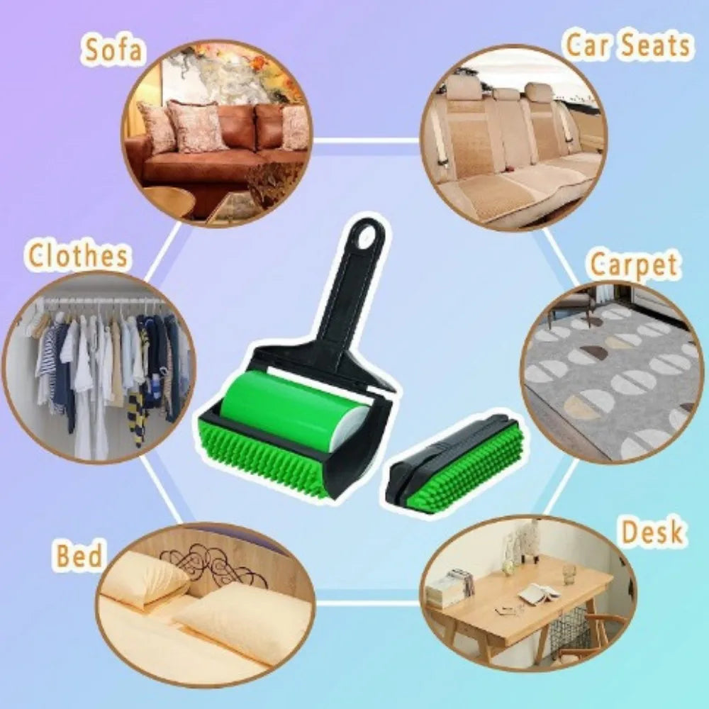 Reusable Sticky Lint Roller Pet Hair Remover for Clothes & Furniture