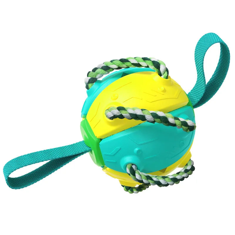 2-In-1 Dog Ball Frisbee with Rope