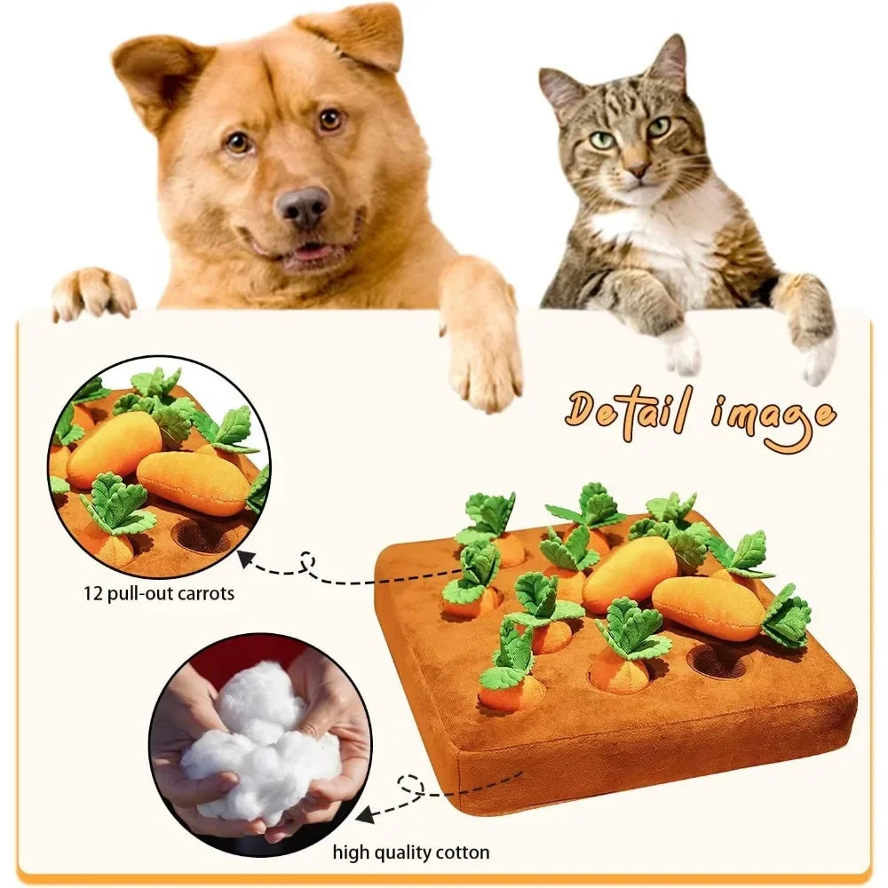Carrot Plush Pet Vegetable Chew Toy