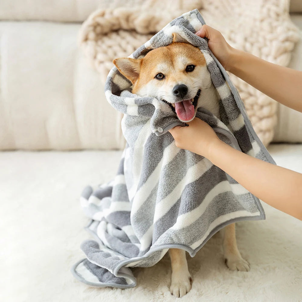1PC Pet Bathrobe Quick-Dry Towel for Dogs & Cats, Absorbent