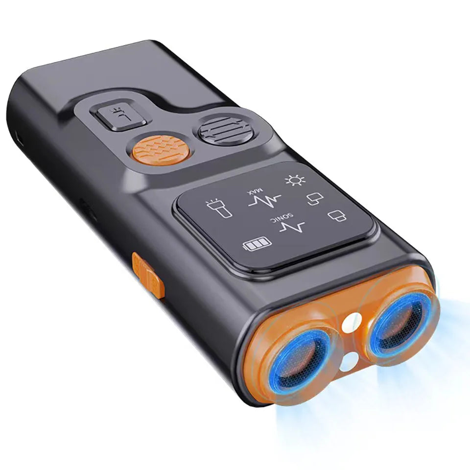 Rechargeable Ultrasonic Dog Repeller & Trainer with LED Light