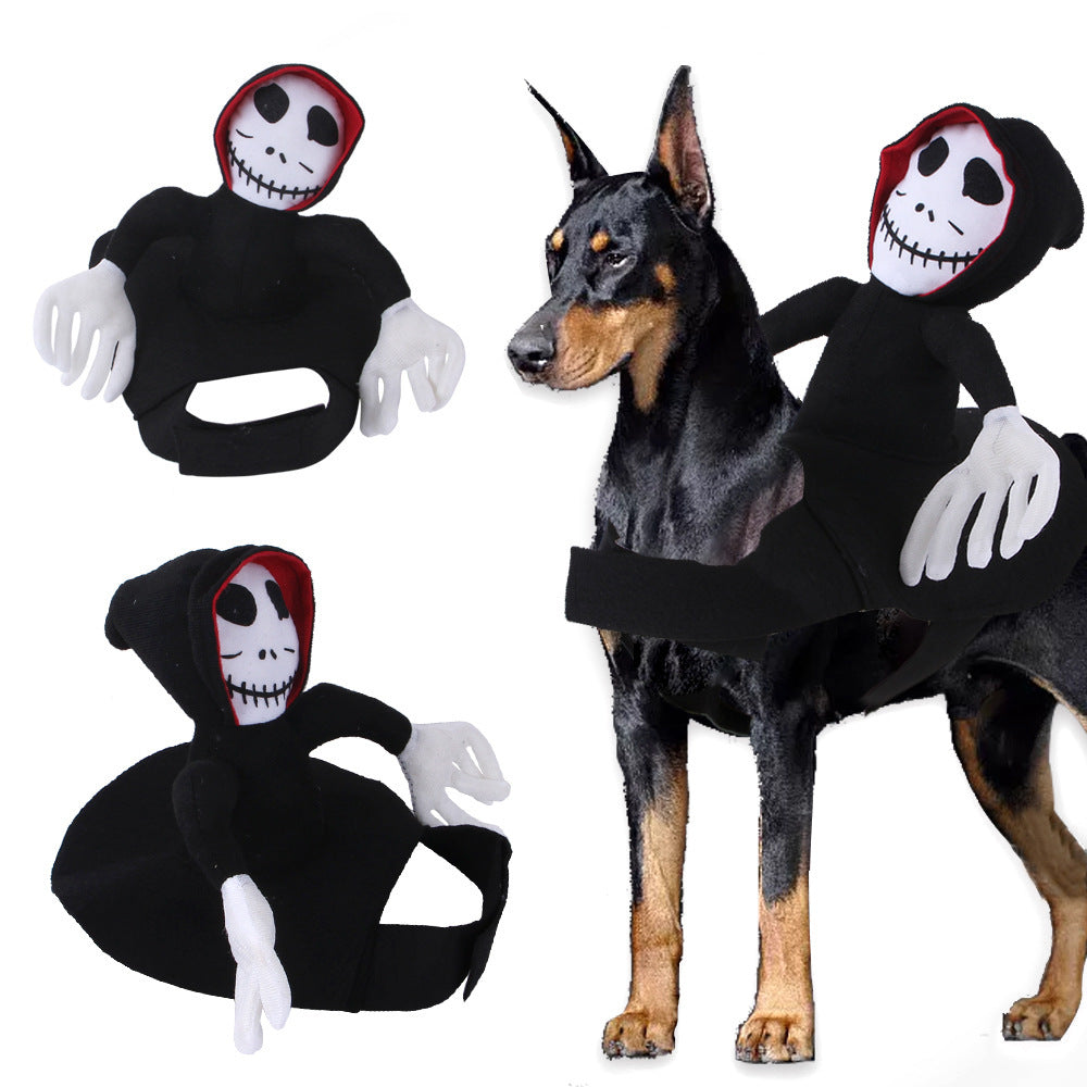 Funny Grim Reaper Pet Costume – Halloween Dog Cosplay Dress-Up