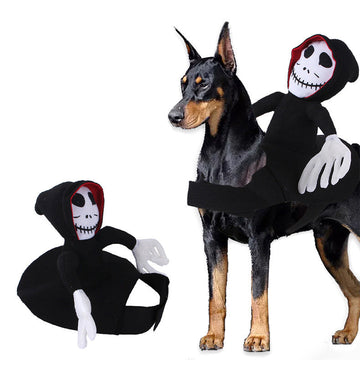 Funny Grim Reaper Pet Costume – Halloween Dog Cosplay Dress-Up