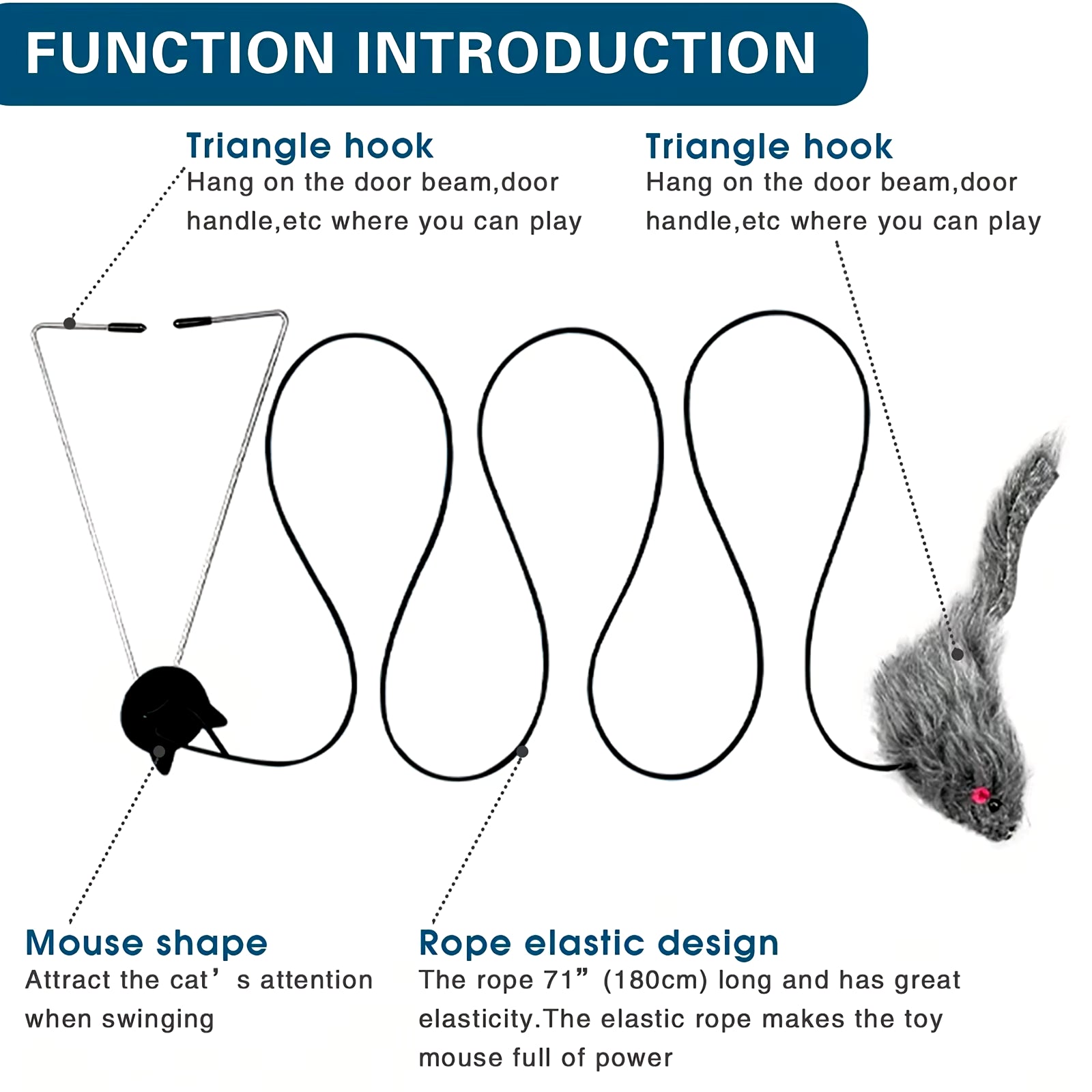 Interactive Plush Cat Teaser Toy Retractable Wand, Cartoon Design