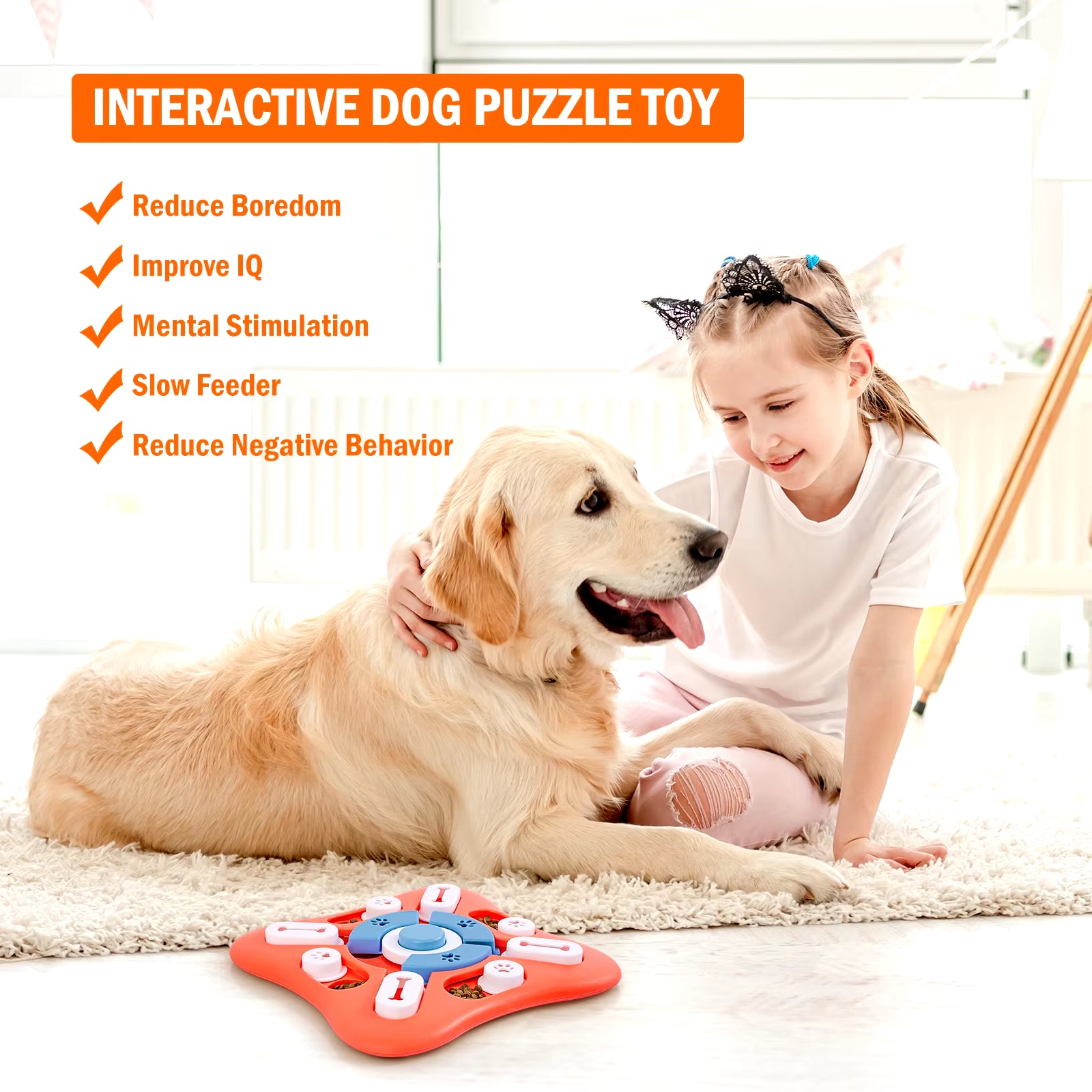 Dog Puzzle Toys for IQ Training & Mental Enrichment, Interactive Dog Toys for Large Medium Small Dogs，Dog Treat Puzzle Dispensin