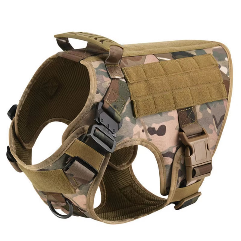 Tactical Dog Harness Leash Collar Set for Large Dogs