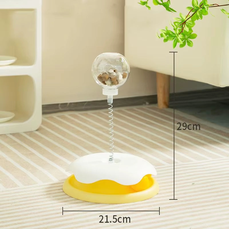 Hot Cat Toys Set High Cat Stick, Turntable Ball & Leaky Food