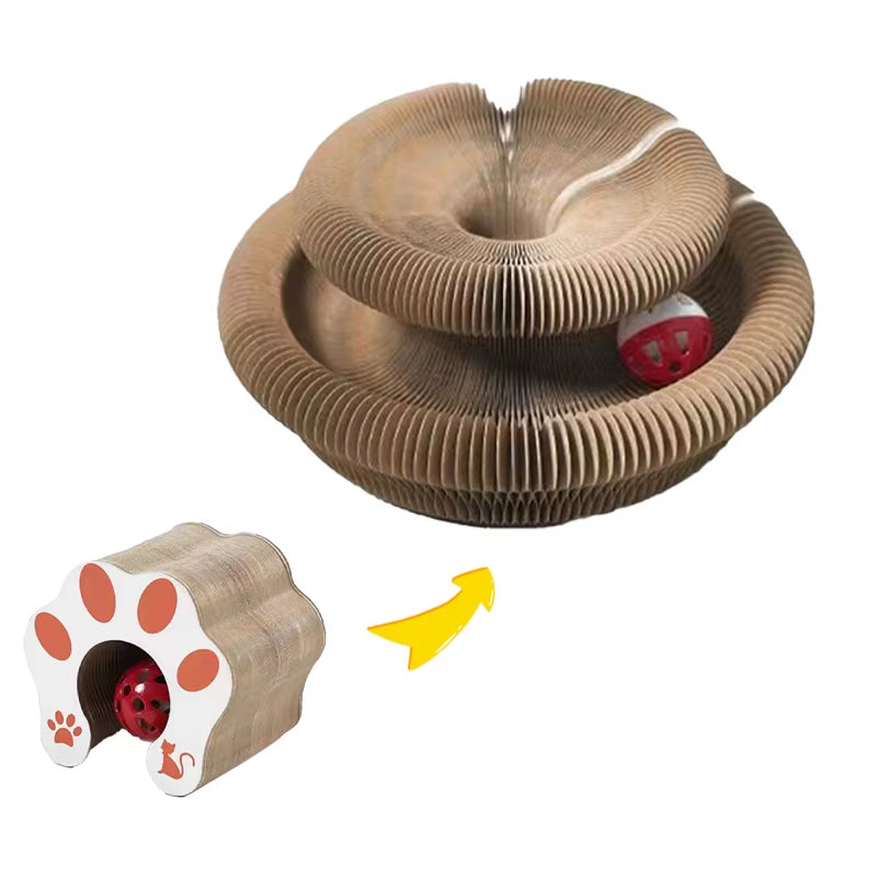 Magic Cat Toy Ball Kitten Game Training Fun Shapes Corrugated House