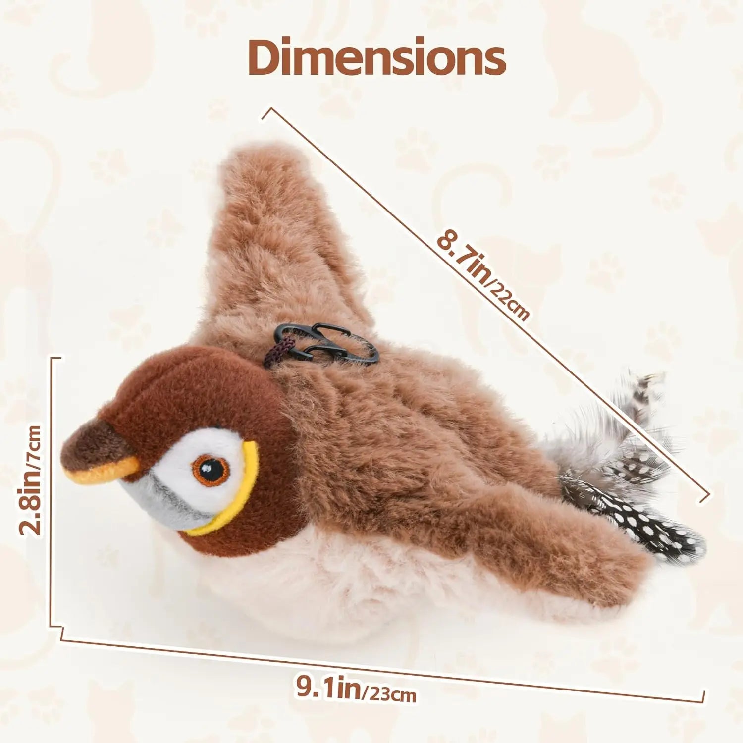 Rechargeable Cat Toy Chirping Flapping Bird with Catnip