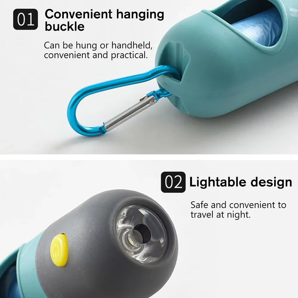 LED Dog Poop Bag Dispenser – Portable, Degradable Waste Bags