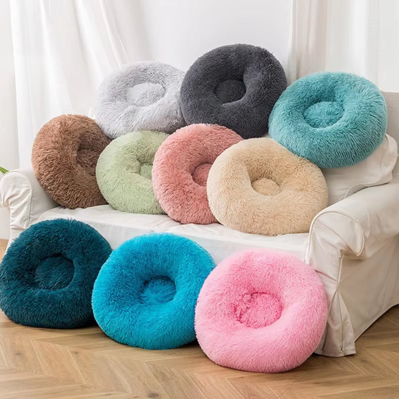 Ultra Soft Washable Pet Dog Bed, Round Cuddler Cushion, Warm