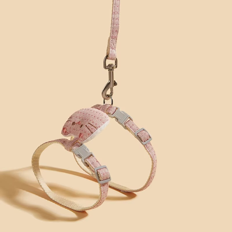 Adjustable Cat Harness Leash Set for Walking, Safety Belt