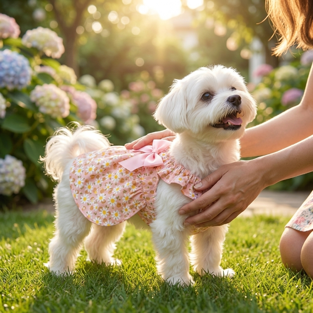 Floral Pet Dress – Lightweight Summer Comfort for Small Dogs