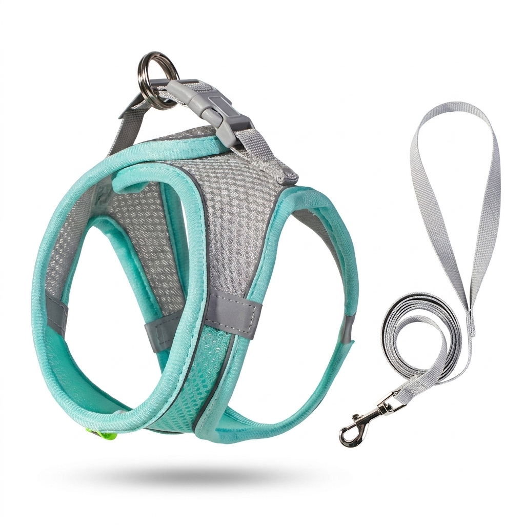 Adjustable Pet Harness Set – Comfortable Control with Soft Vest Design