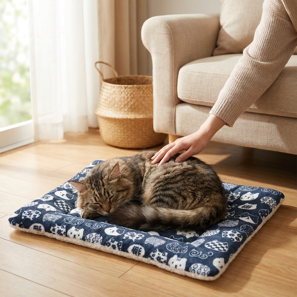 Flannel Pet Sleeping Mat – Cozy Warmth with Soft Breathable Fabric