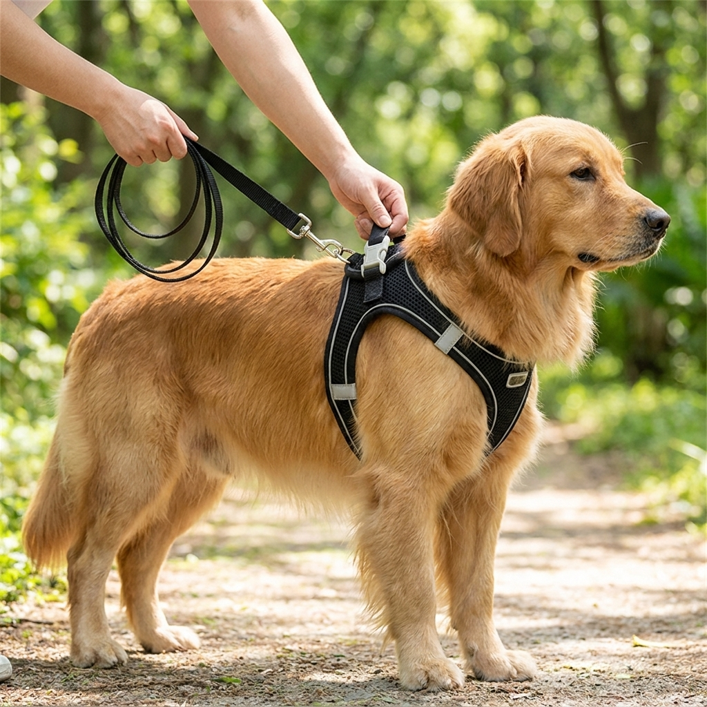 Adjustable Pet Harness Set – Comfortable Control with Soft Vest Design