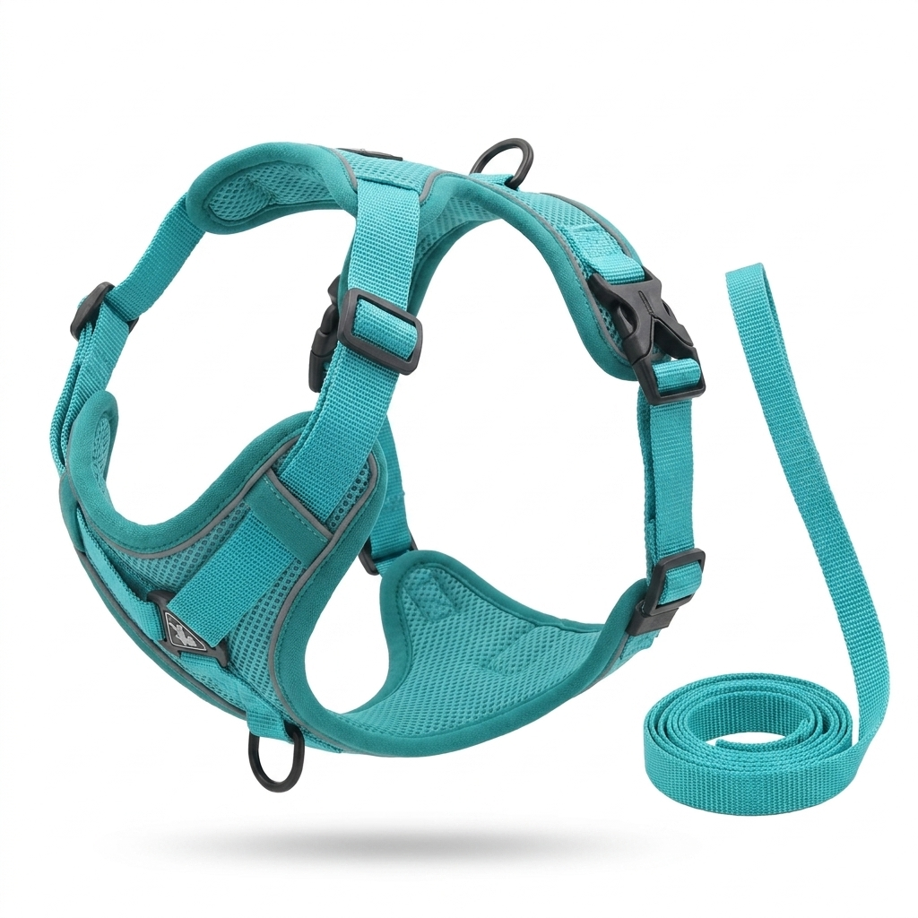 Adjustable Pet Harness & Leash Set – Secure Comfort with Soft Vest