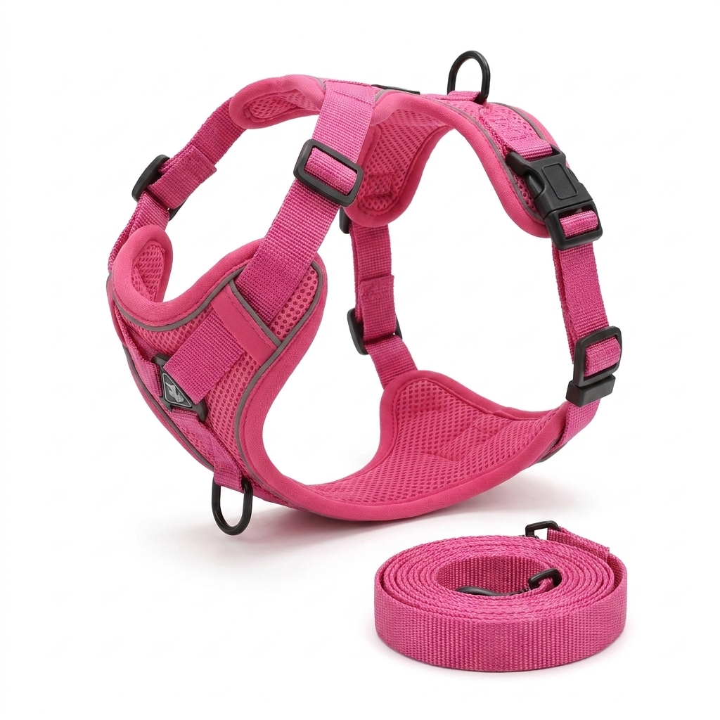 Adjustable Pet Harness & Leash Set – Secure Comfort with Soft Vest