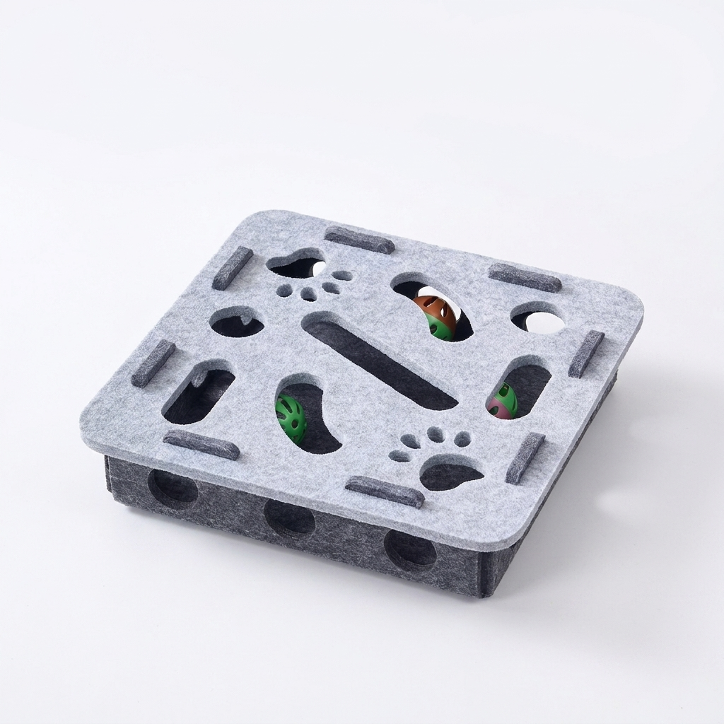 Cat Puzzle Box Toy – Interactive Play with Soft Felt Design