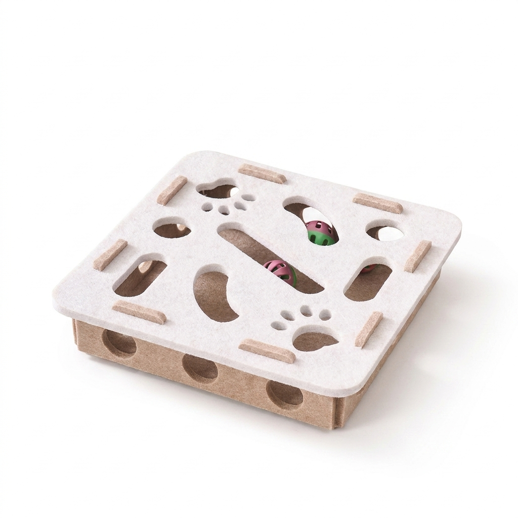 Cat Puzzle Box Toy – Interactive Play with Soft Felt Design