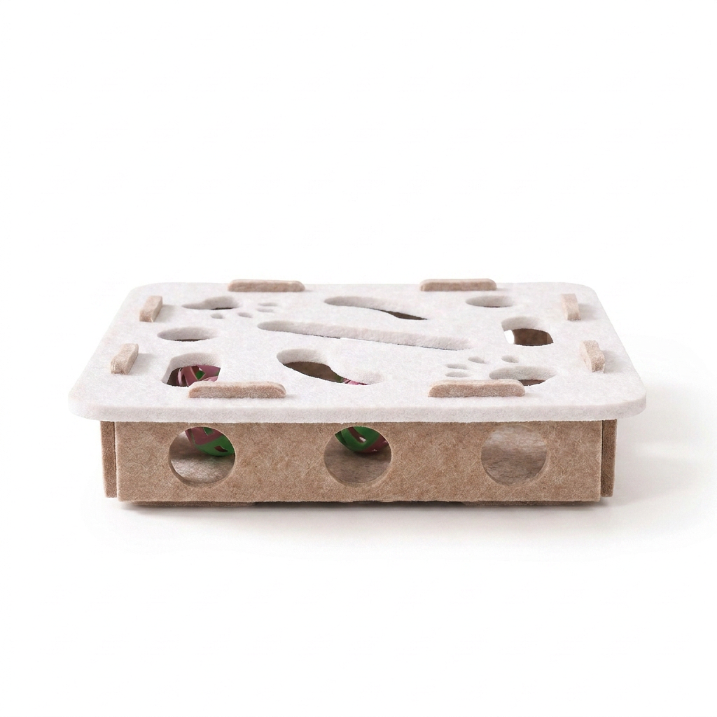 Cat Puzzle Box Toy – Interactive Play with Soft Felt Design
