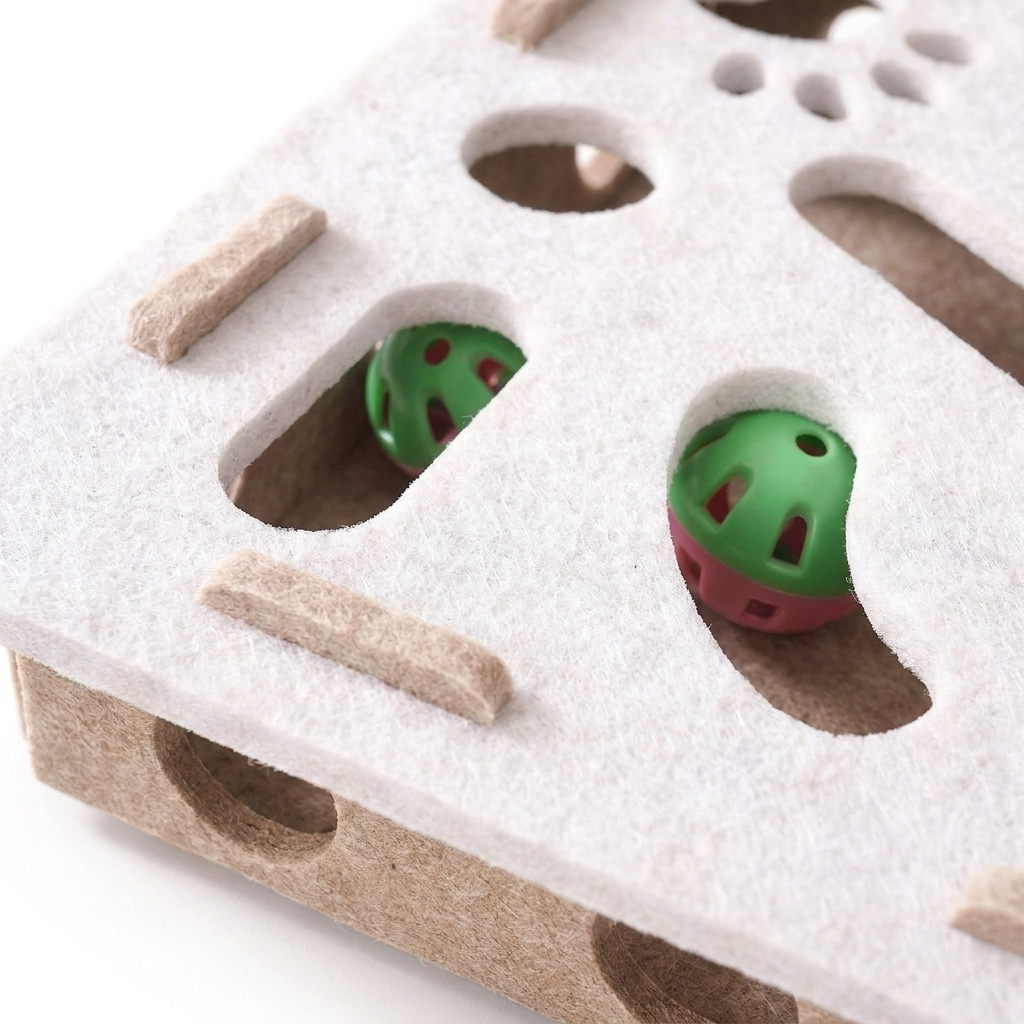 Cat Puzzle Box Toy – Interactive Play with Soft Felt Design