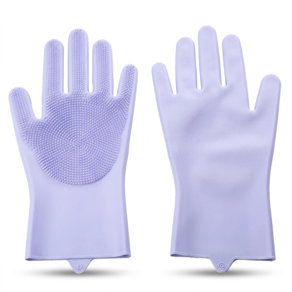 Silicone Pet Grooming Glove – Gentle Cleaning with Soft Massage Bristles
