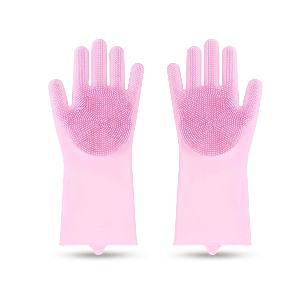 Silicone Pet Grooming Glove – Gentle Cleaning with Soft Massage Bristles