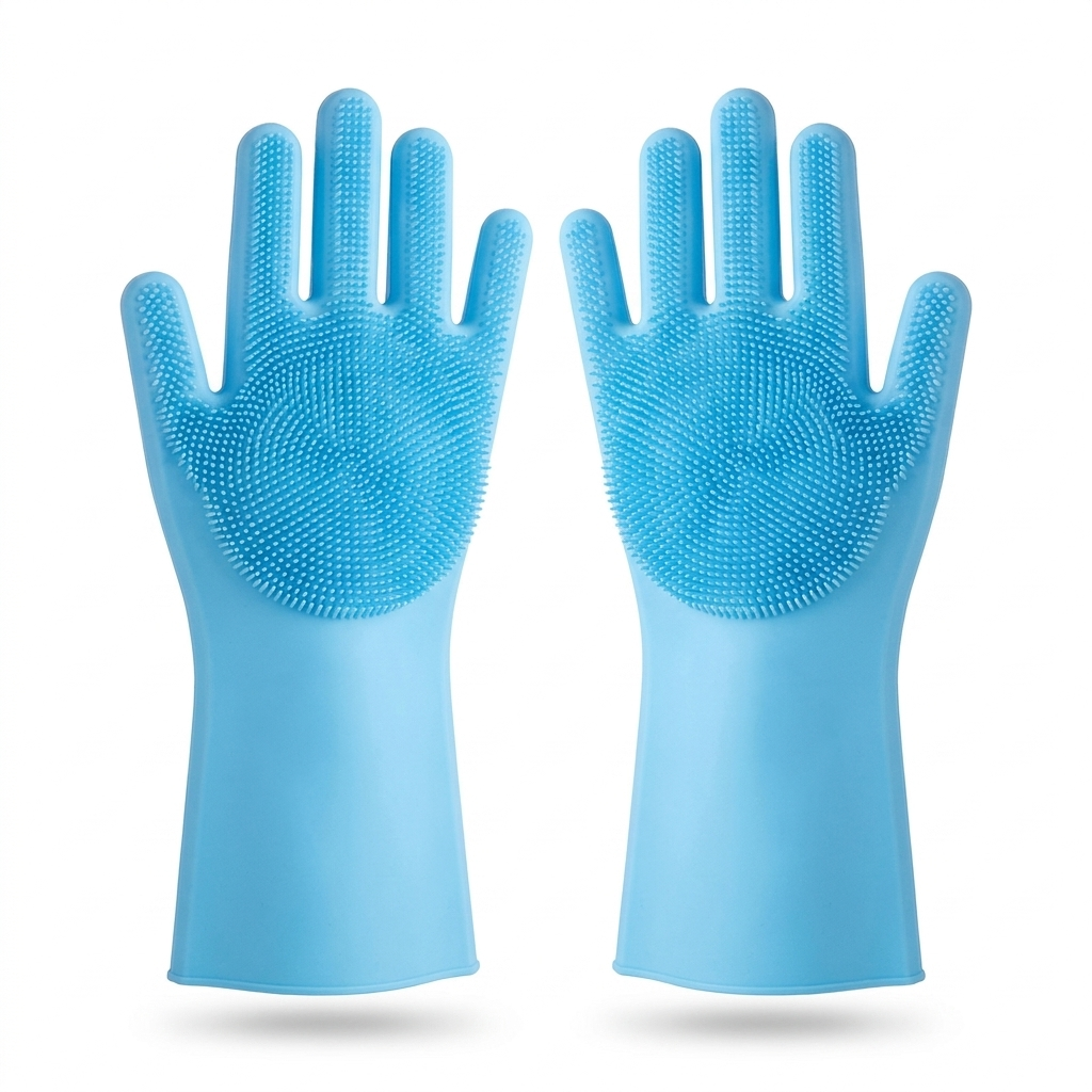Silicone Pet Grooming Glove – Gentle Cleaning with Soft Massage Bristles