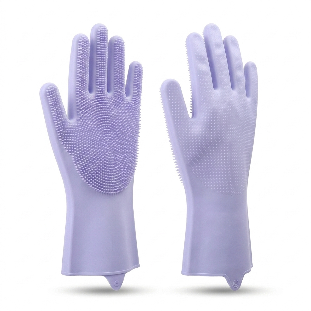 Silicone Pet Grooming Glove – Gentle Cleaning with Soft Massage Bristles