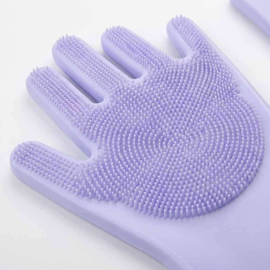 Silicone Pet Grooming Glove – Gentle Cleaning with Soft Massage Bristles