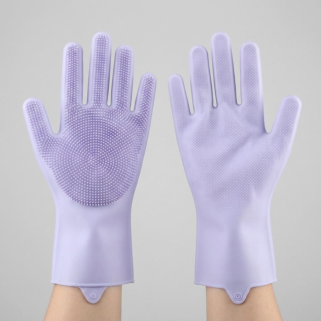 Silicone Pet Grooming Glove – Gentle Cleaning with Soft Massage Bristles