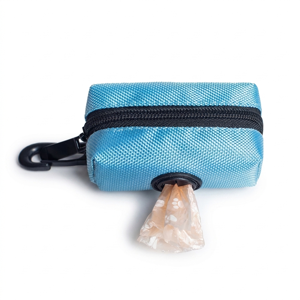Pet Dog Poop Bag Holder with Leash Clip & Adjustable Strap