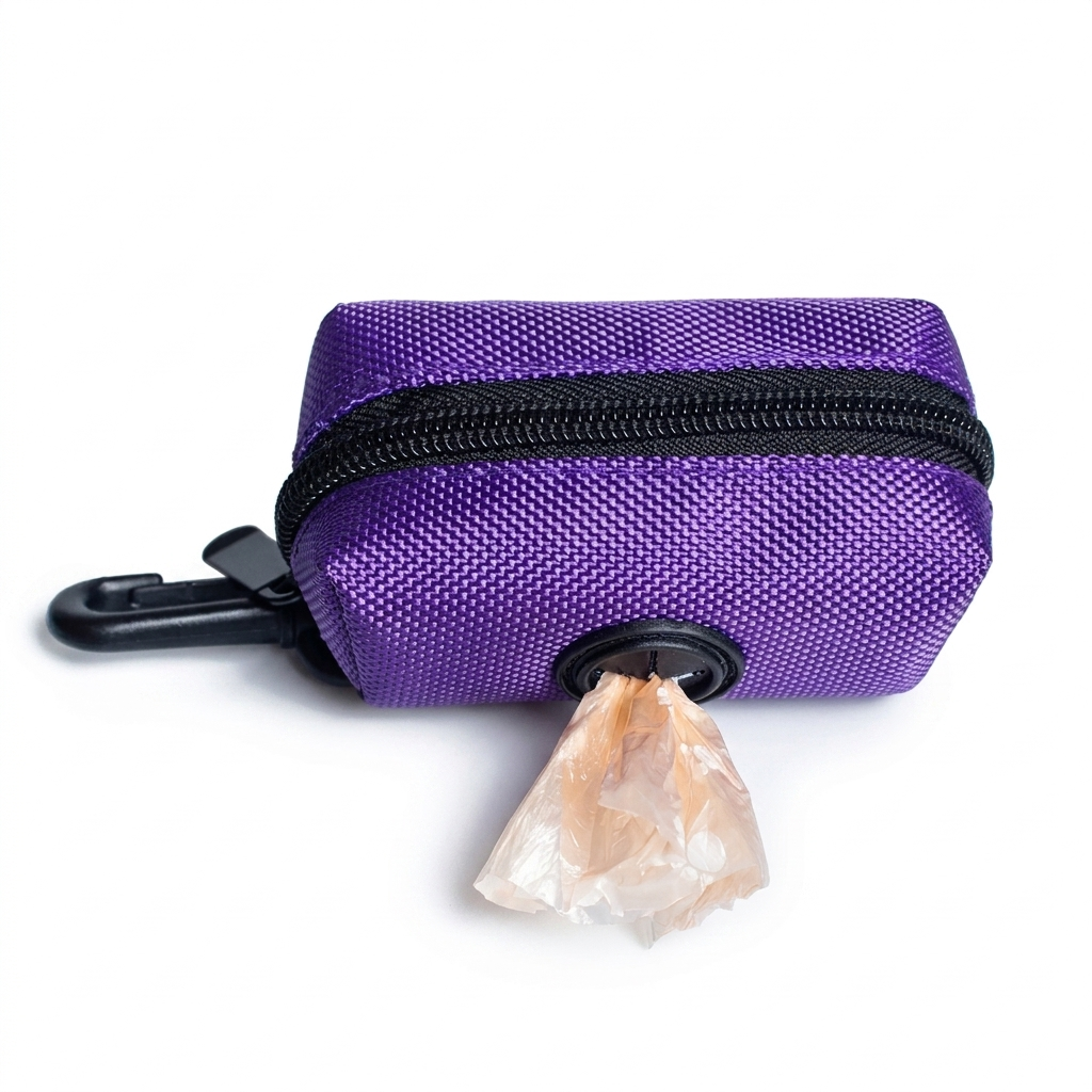 Pet Dog Poop Bag Holder with Leash Clip & Adjustable Strap