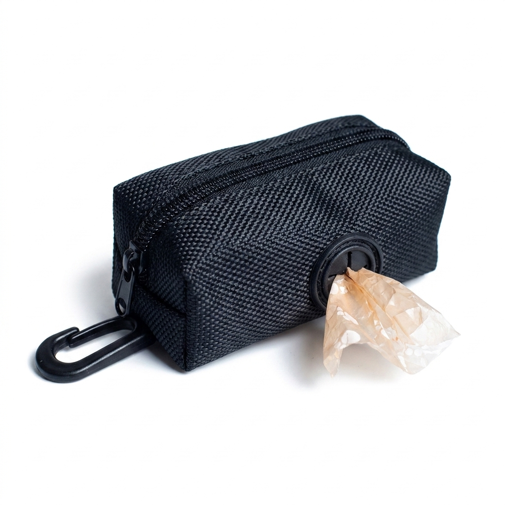 Pet Dog Poop Bag Holder with Leash Clip & Adjustable Strap