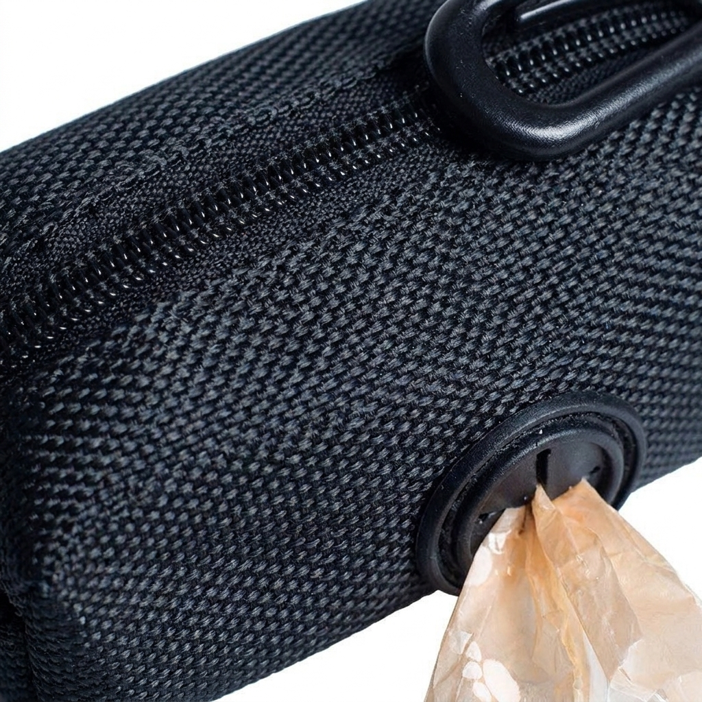 Pet Dog Poop Bag Holder with Leash Clip & Adjustable Strap