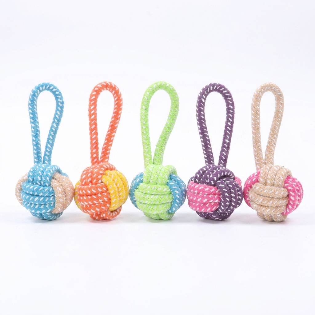 Interactive Cotton Rope Dog Toy for Chewing & Playtime Fun
