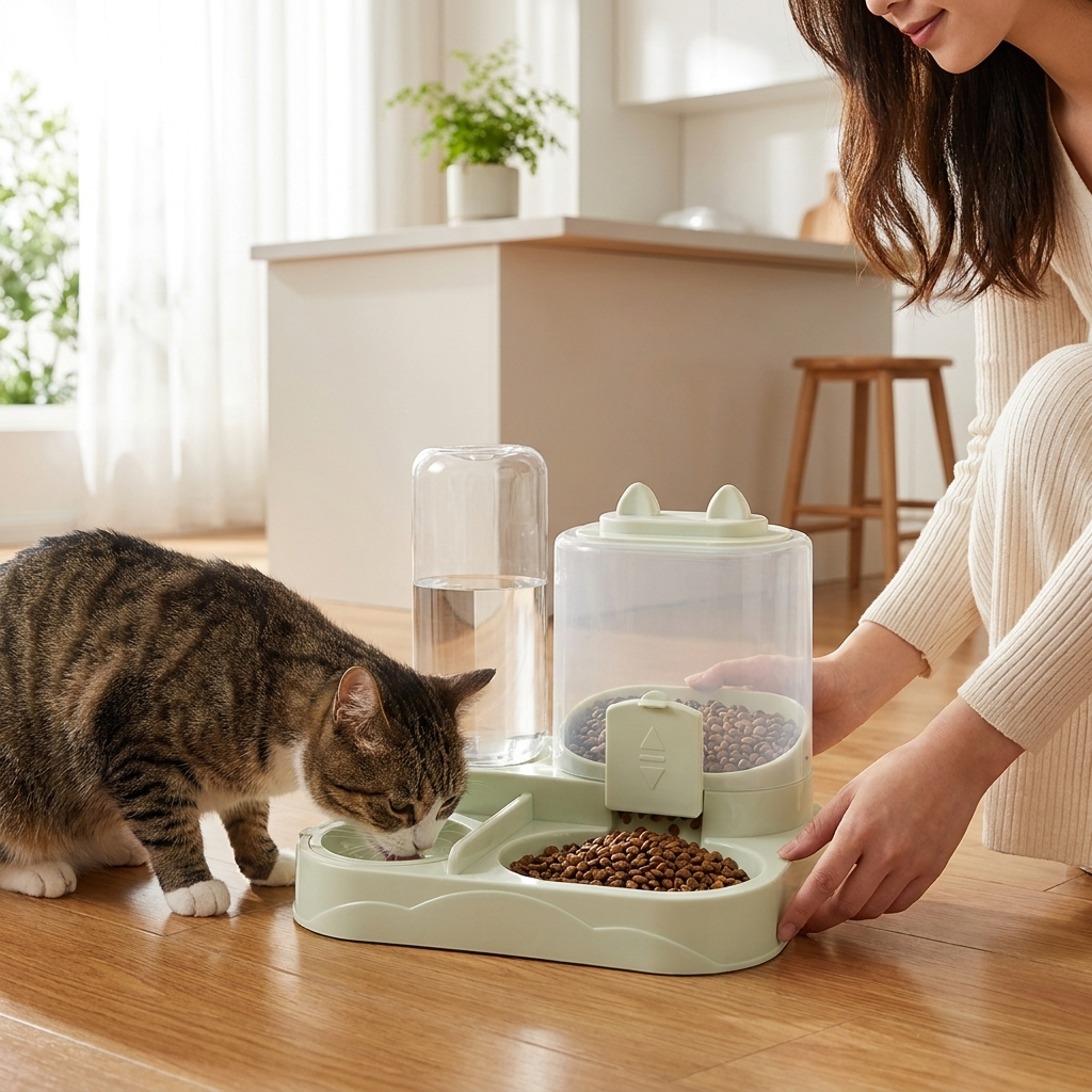 Automatic Pet Feeder & Water Dispenser – Large Capacity Food Station