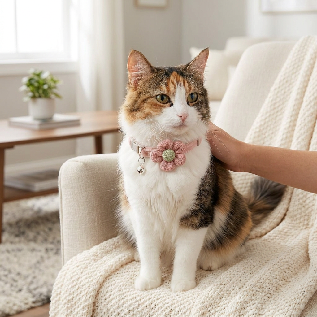 Cat Bell Collar – Adjustable Comfort with Soft Polyester Bowtie