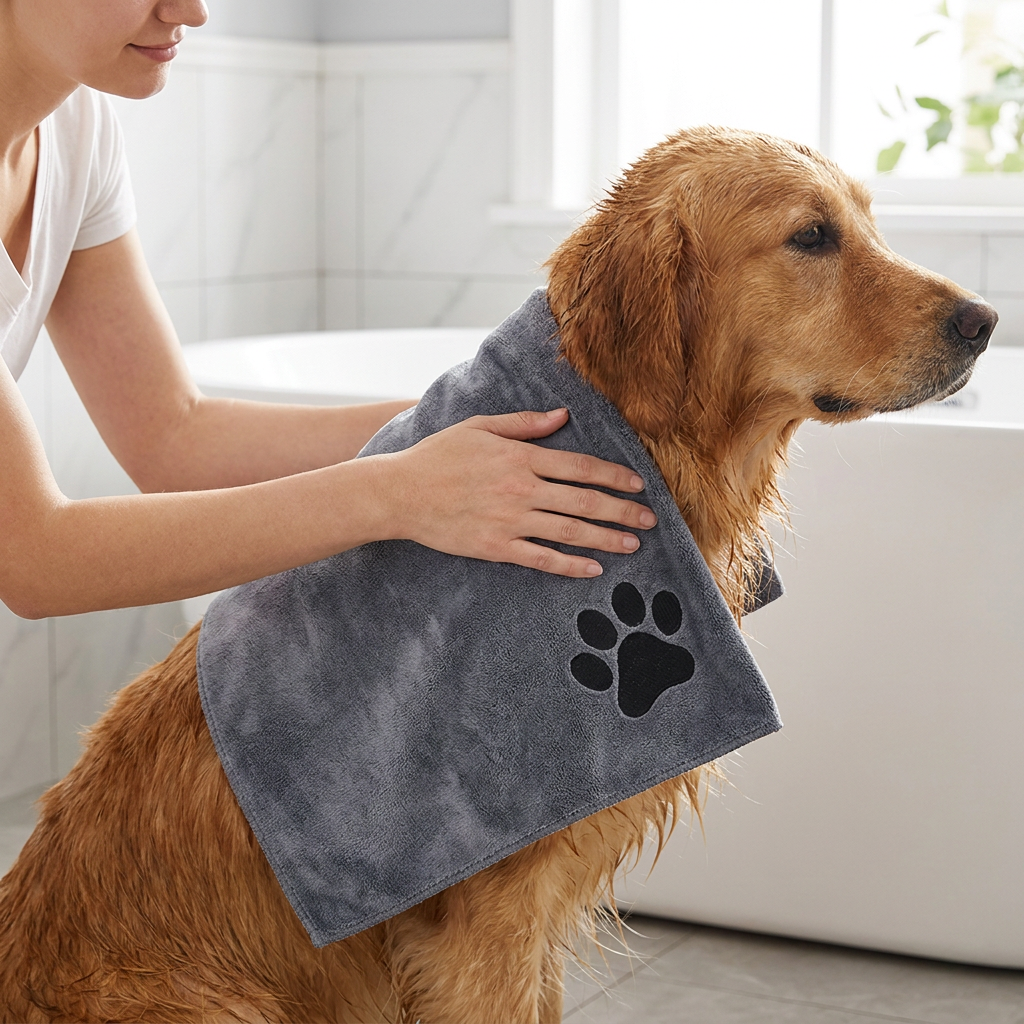 Microfiber Pet Bath Towel – Fast Drying with Ultra-Soft Fabric