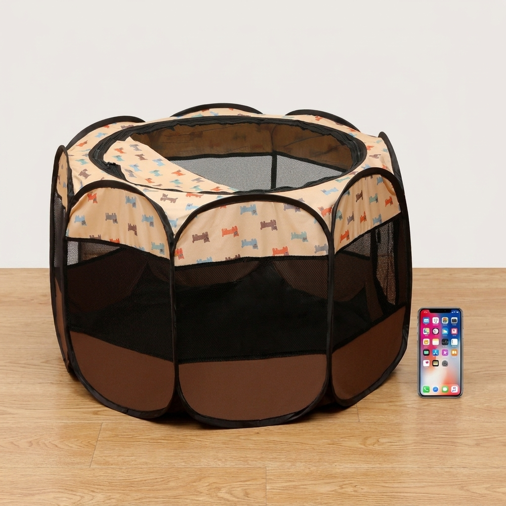 Folding Pet Playpen – Portable Outdoor Shelter with Durable Oxford Fabric