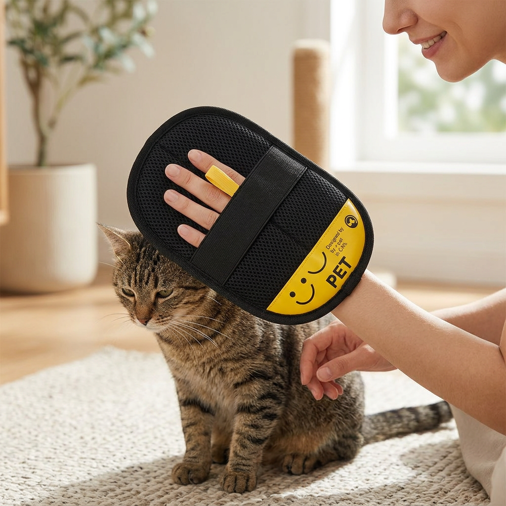 Pet Grooming Glove – Gentle Hair Removal with Reusable Lint Roller