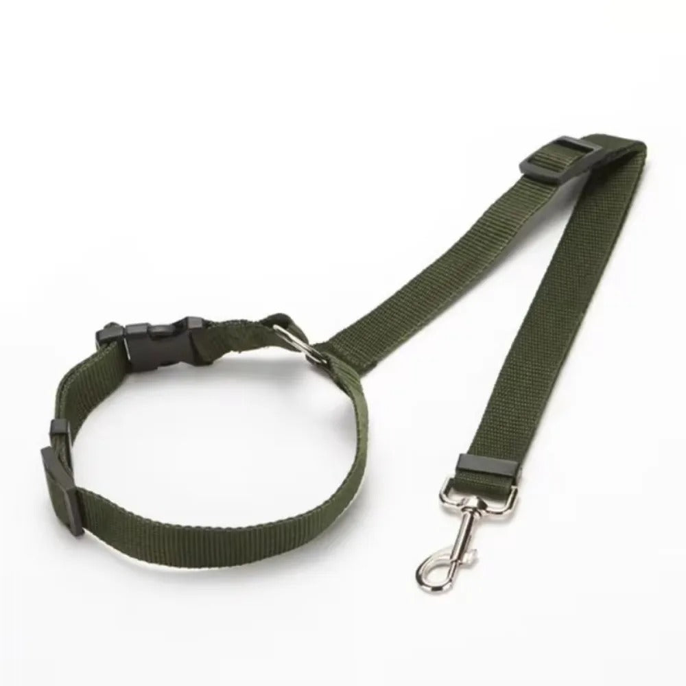 2-in-1 Dog Car Seat Belt & Leash – Adjustable Nylon Strap