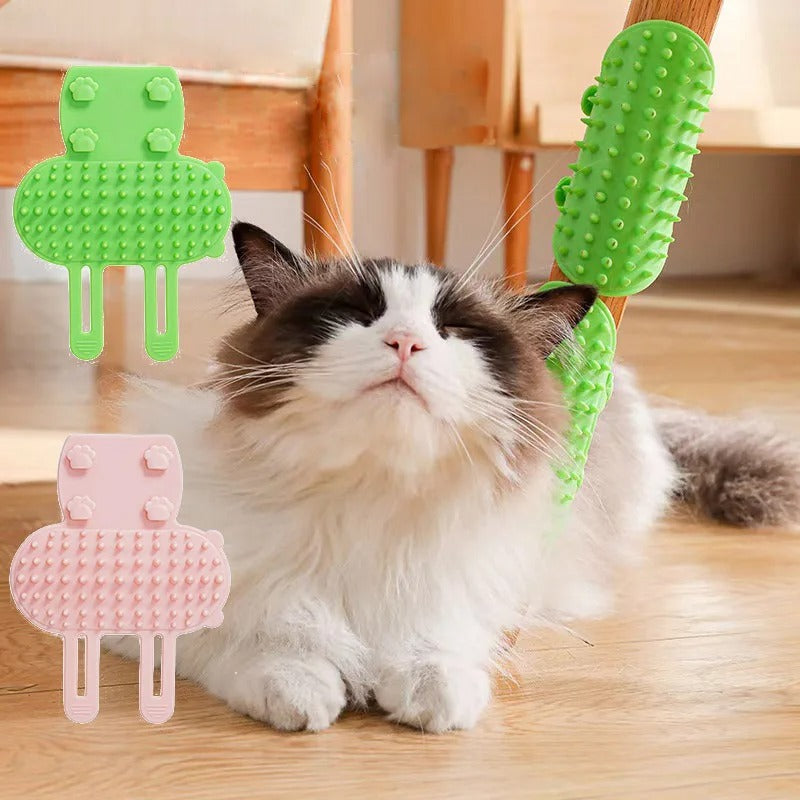 Self-Cleaning Cat Brush Wall Groomer for Shedding & Massage
