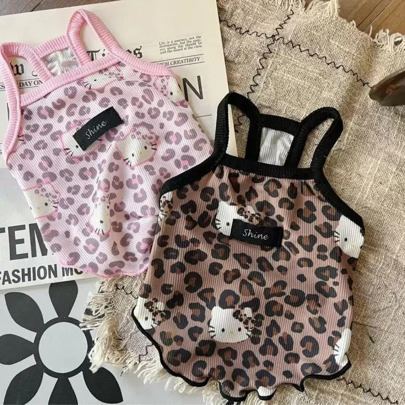 Summer Pet Clothes Leopard Ice Silk for Cats Dogs
